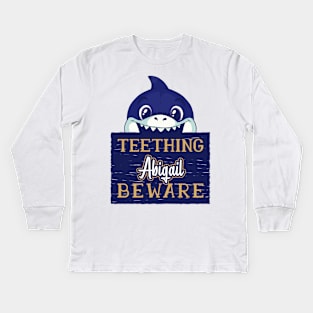 Abigail - Funny Kids Shark - Personalized Gift Idea - Bambini Kids Long Sleeve T-Shirt